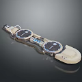 Dual Dial Instrument With Leather Strap And Metal Components Design 3d model