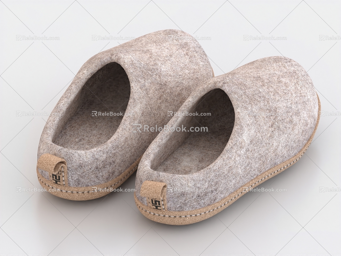 wool slippers winter slippers warm slippers plush slippers 3d model