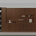 Modern Wooden Sideboard Cabinet With Cabinets Drawers Open Shelves Decorative Statue And Wine Bottles