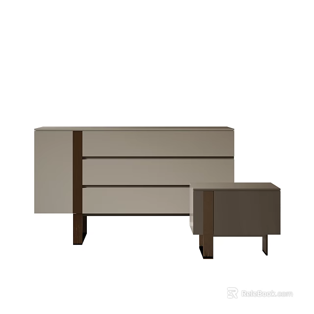 Modern Entryway Cabinet And Side Cabinet With Drawers And Sleek Wooden Design 3d model 