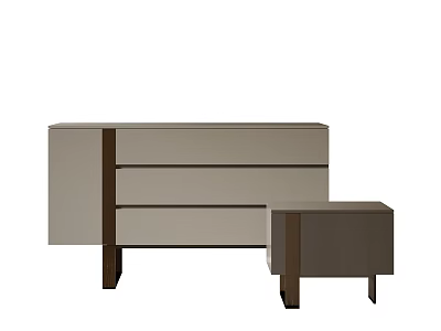 Modern Entryway Cabinet And Side Cabinet With Drawers And Sleek Wooden Design 3d model