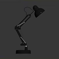 Modern Adjustable Metal Desk Lamp With Silver Shade And Round Base 3d model