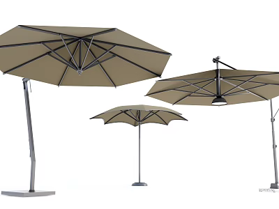 Various Outdoor Sunshade Umbrella Designs With Metal Frames For Patio Use 3d model