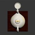 Elegant White Teapot And Mug With Gold Patterns On Wooden Tray