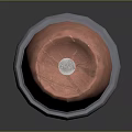 Weapon Bullet with Silver Casing and Copper Head 3D Model on Dark Background