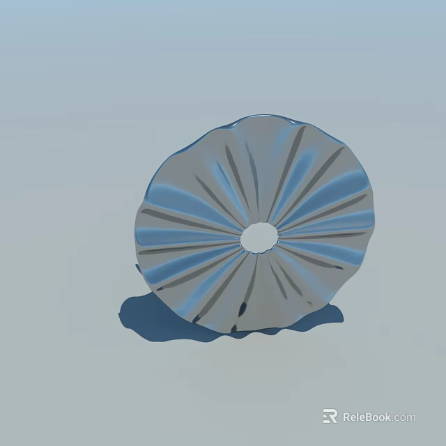 Round Wall Decor With Radiating Lines And Central Circular Hole In Blue Gray Gradient 3d model 