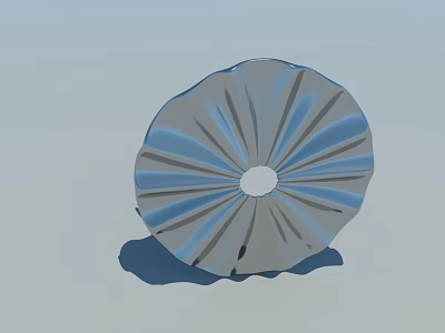 Round Wall Decor With Radiating Lines And Central Circular Hole In Blue Gray Gradient 3d model