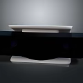 Modern Computer Speaker With Black Body And White Base For Desktop Setup 3d model