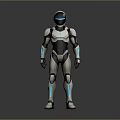 Futuristic Humanoid Robot Design With White Black Body And Blue Accent Lights