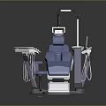 Modern Dental Clinic Chair with Adjustable Light Instrument Tray and Assistant Stool