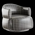 Modern Beige Boucle Upholstered Leisure Chair With Brown Leather Patchwork For Cozy Home Interior