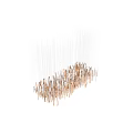 Modern Artistic Chandelier With Gold And Silver Metallic Strips Hanging Design