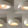 Round White Ceiling Light with Warm Glow in Modern Minimalist Ceiling Mount Design 3d model