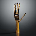 Mechanical Robotic Hand Design Featuring Yellow Black Structure And Detailed Components
