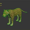 Detailed Leopard Sculpture Carving With Spotted Pattern Standing Pose Realistic 3D Design 3d model