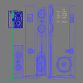 Modern Home Audio Speaker System Featuring Floor Standing And Bookshelf Models Wooden Design Black Units