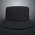 Black Bucket Hat With Wide Brim Simple Design Fabric Material And Vent Holes