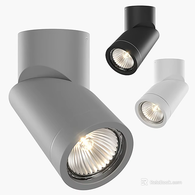 Modern Downlights And Spotlights With Gray White Black Design And Bright LED Lighting 3d model 