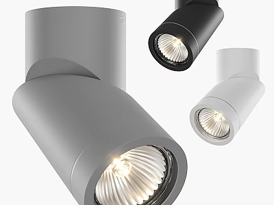 Modern Downlights And Spotlights With Gray White Black Design And Bright LED Lighting 3d model