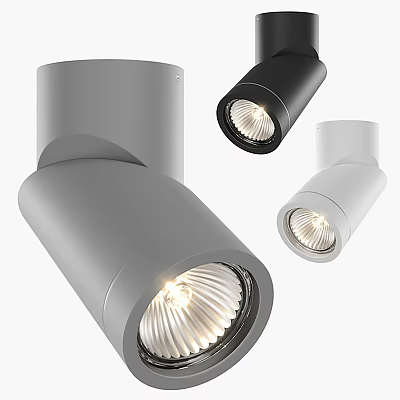 Modern Downlights And Spotlights With Gray White Black Design And Bright LED Lighting 3d model