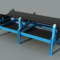 Heavy Duty Industrial Equipment With Blue Metal Frame And Black Conveyor Belts