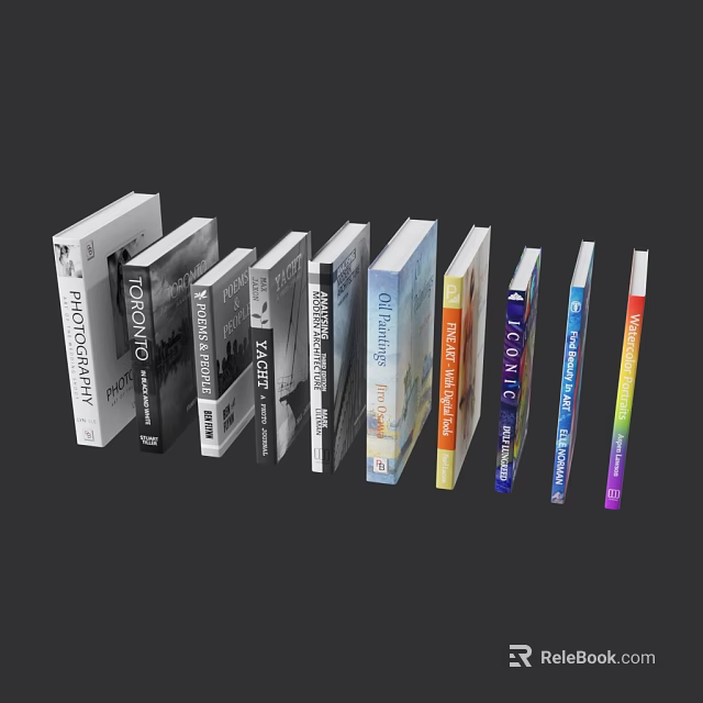 Assorted Books and Magazines Collection Featuring Colorful Covers and Diverse Topics 3d model 