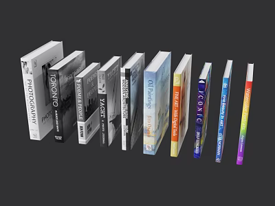 Assorted Books and Magazines Collection Featuring Colorful Covers and Diverse Topics 3d model