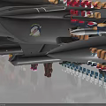 Gray Fighter Jet Model With Twin Tail Fins And Weapon Attachments On Dark Background