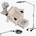 Medical Equipment Including Treatment Chair With Sink Storage Cabinets Examination Lamp And Mobile Stool