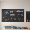 Organized Garage Wall With Tool Pegboard And Various Hanging Tools Storage Solutions 3d model