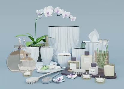 Modern toiletries decorative ornaments 3d model
