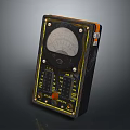 Vintage Analog Hardware Tool With Black Orange Casing And Dial Knob Scales