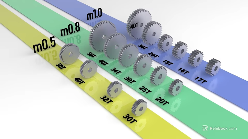 Hardware Tools Gears Various Sizes With Module m0.5 m0.8 m1.0 Tooth Counts 20T 25T 30T 3d model 