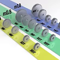 Hardware Tools Gears Various Sizes With Module m0.5 m0.8 m1.0 Tooth Counts 20T 25T 30T