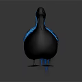 Glossy Black Bird With Long Beak And Blue Gradient Wings