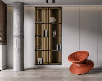 Modern leisure chair bookshelf leisure chair combination 3d model