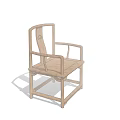 Traditional Chinese Style Wooden Leisure Chair With Simple Backrest And Armrest Design