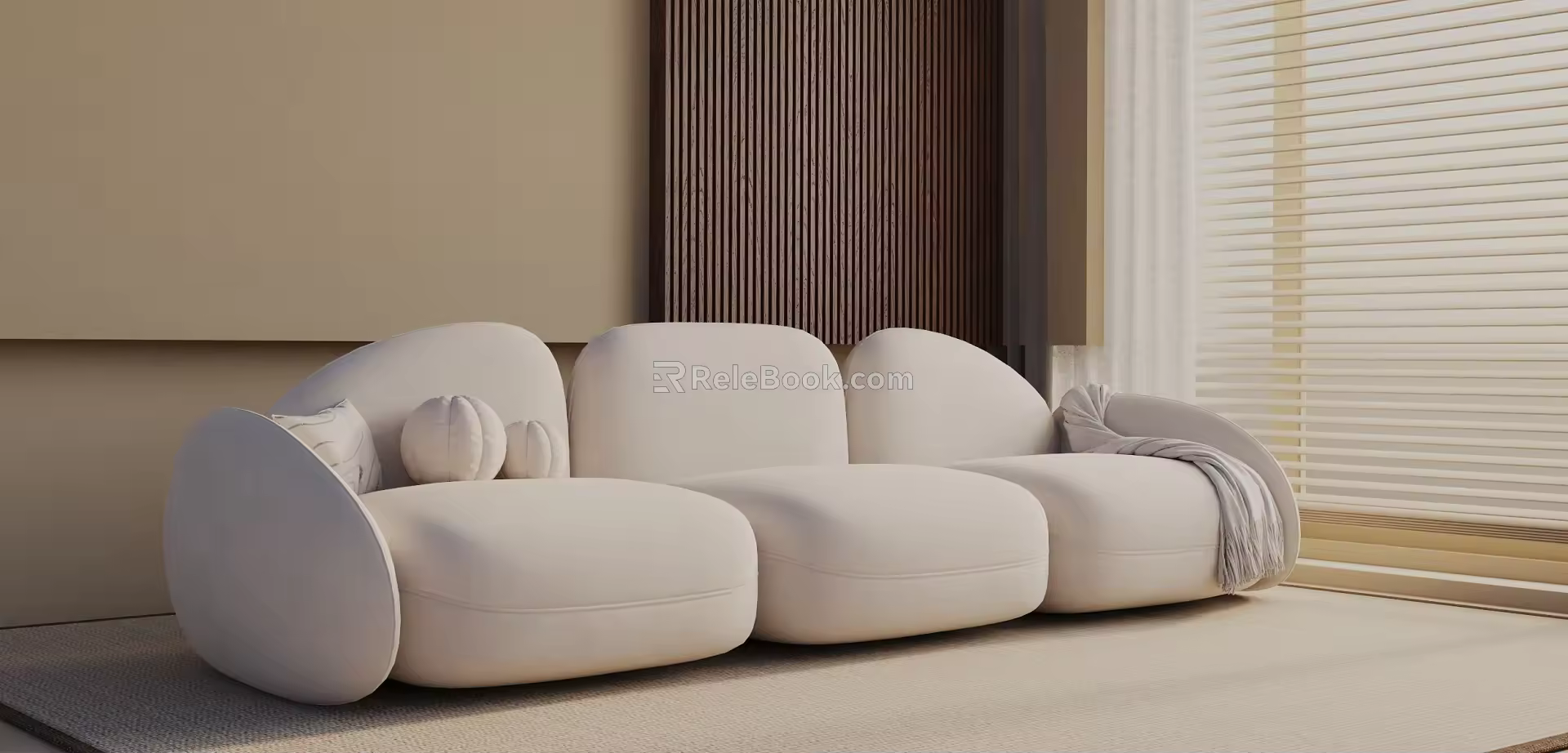 Modern three-seat sofa 3d model