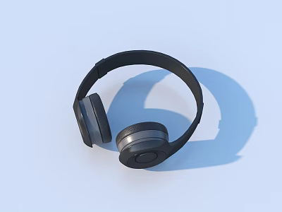 Black Over Ear Headphones With Modern Design Gray Ear Cushions And Silver Accents 3d model