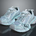 Light Blue And Gray Casual Sneakers With Mesh Design And Modern Look