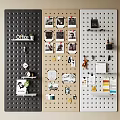 Practical Office Wall Decor With Pegboard Photos Shelves Plants And Decorative Items