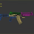 Modern Tactical Assault Rifle With Black Finish Detachable Magazine And Bullet