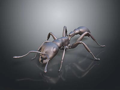 Artistic 3D Metal Ant Sculpture with Detailed Design and Realistic Craftsmanship 3d model