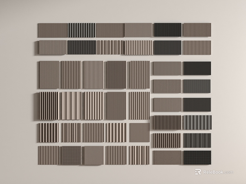 Modern Wall Panels With Various Colors Textured Designs And Decorative Styles For Interior Decor 3d model 