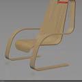 Ergonomic Wooden Rocking Chair With Curved Armrests And Smooth Natural Texture