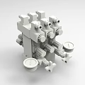 Industrial Control Equipment With Valves Knobs Pressure Gauges And Connection Ports