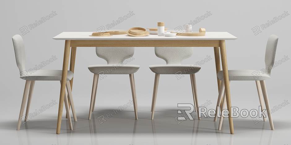 Nordic Dining Table and Chair Combination Dining Table and Chair Decoration Combination model