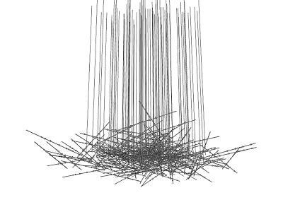 Modern Abstract Crystal Chandelier With Intricate Wire Structure For Interior Decor 3d model