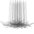 Modern Abstract Crystal Chandelier With Intricate Wire Structure For Interior Decor 3d model