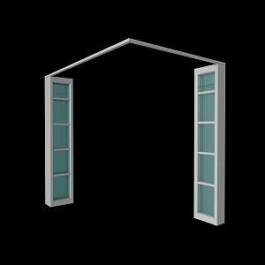 Glass door L-shaped glass partition independent room partition 3d model